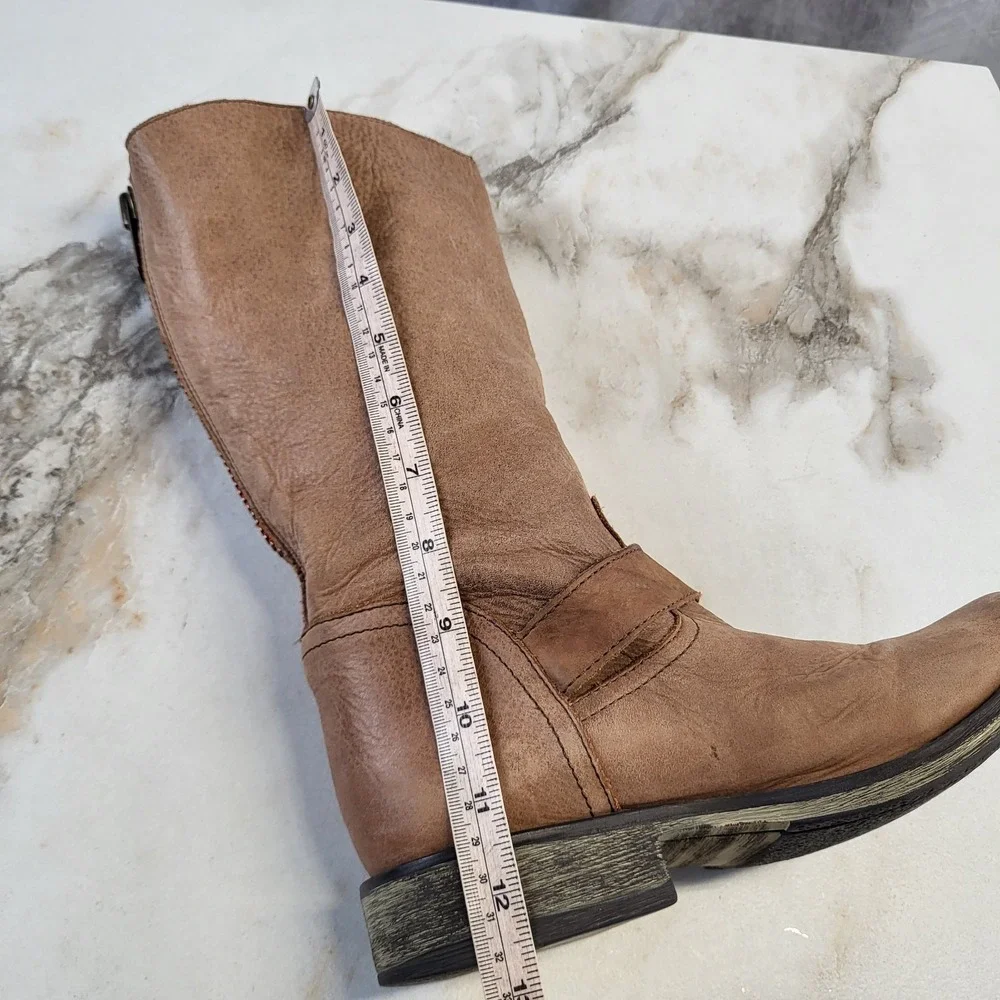 Steve Madden FYZZLE Knee Hight Biker Boots Women's Size 7M Brown